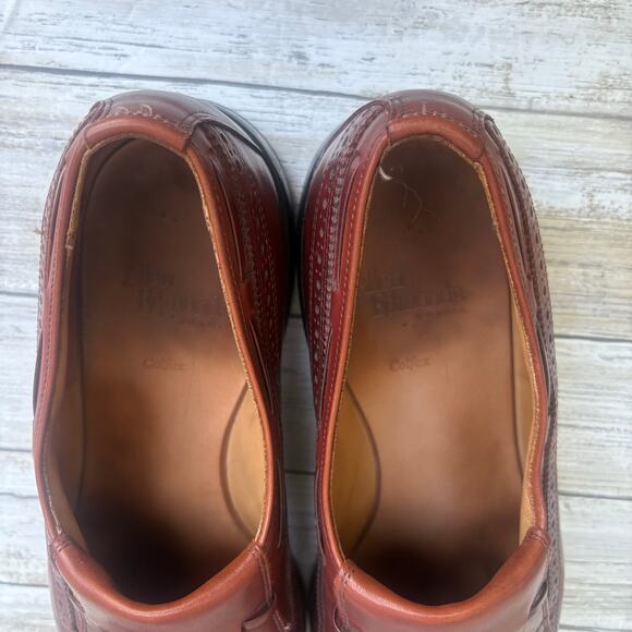 Allen Edmonds Shoes Sz 10.5 C Brown Colfax Wingtip Kiltie Tassel Loafer Leather - Picture 13 of 13